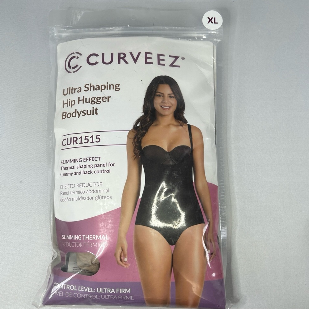 Curveez women’s bodysuit hip hugger shaping tummy control XL nude